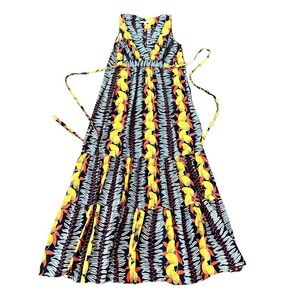 Cabi 415 Tiered Tropical Print Sleeveless Maxi
Dress V-Neck Empire Waist medium